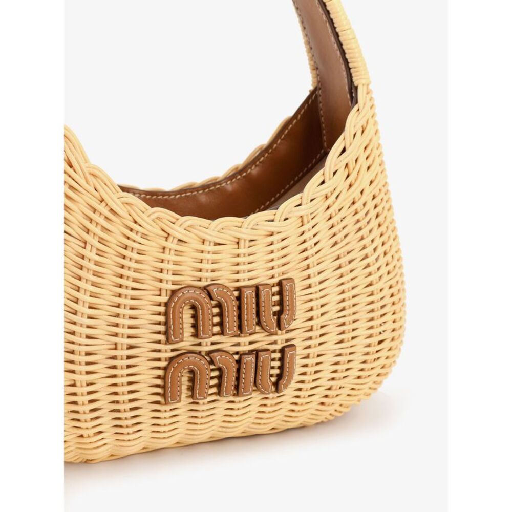 Miu Miu Women Wander Raffia Handbag - Picture 4 of 5